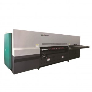 WDUV200-XXX индустриска машина за дигитално печатење со голема брзина со еднократно поминување со живописна шарена слика со УВ мастило