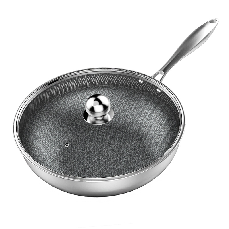 Stainless steel frying pan with texture, wear resistant and non stick (1)
