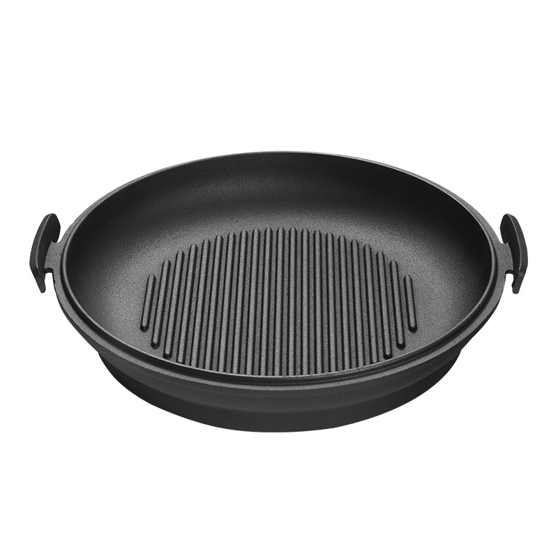 Ang natatanging cast iron frying pan lid ay maaaring gamitin bilang frying pan