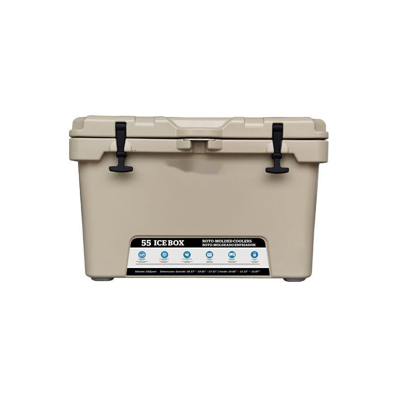HT-EH55 Solid Portable Plastic Tan Cooler Box Keep Ice Frozen Longer