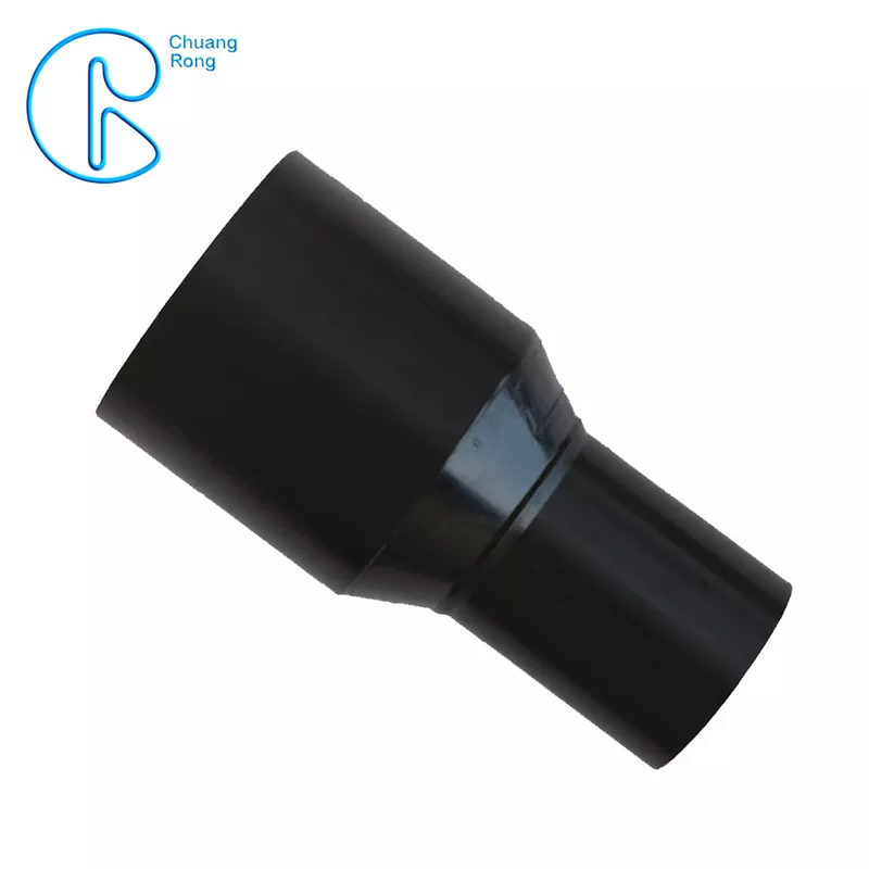 Čierna farba HDPE fúzne tvarovky Tvarovky pre zváranie na tupo Pe100 redukcia