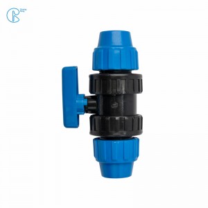 Round Head Blue Fittings PP Compression Ball Valve for Irrigation