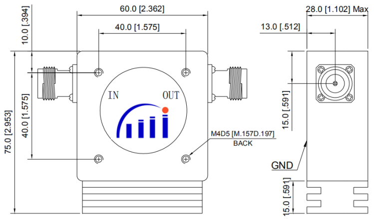 Koaxiálny izolátor NF konektor 118-156 MHz nízka vložená strata JX-CI-118M156M-100W