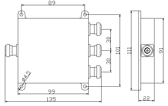 NF konektor rozdeľovača výkonu (2)