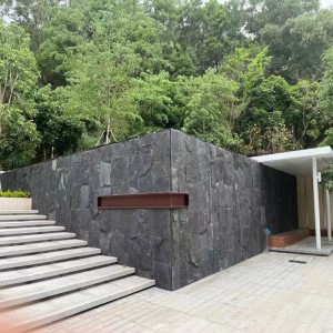 Natural nga Black Stone Walls , Basalt Skin Feature Wall Stone , Natural Split Face , Stone Architecture , Wall Cladding