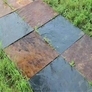 Telhas de ardósia cinza/preto/enferrujado para piso/revestimento de parede/pedra cultivada/telhas