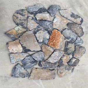 Juodos/rūdijusios šiferio čerpės grindims / kultivuotas akmuo / stogo čerpės