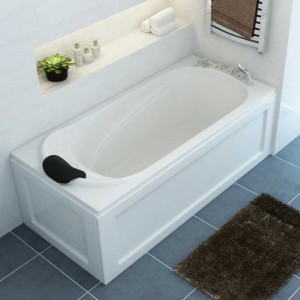 White Acrylic Bathtub Free Standing Type for Hotel Bath, and Home Bathroom