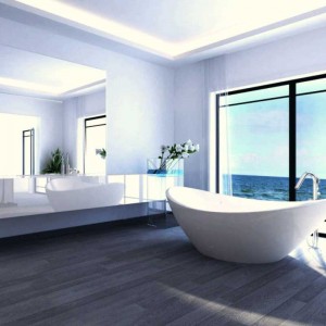 Бяла акрилна вана свободно стоящ тип за хотелска баня и домашна баня