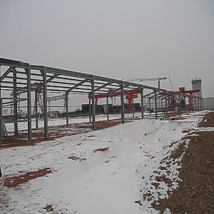China Anti Corrosion Prefab Building Q345 Liicht Stol Struktur Warehouse fir Verkaf