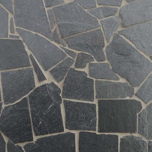 Adoquíns irregulares negros/azul/gris de lastra natural/losa de basalto Piedra loca de adoquín para pavimentación exterior exterior/decoración de xardín