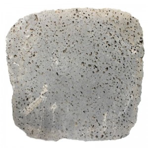 Черный лавовый базальтовый камень с порами / полированный / шлифованный / матовый / тротуарный камень / садовый ступенчатый камень / лавовый камень дыхания для двора и газона
