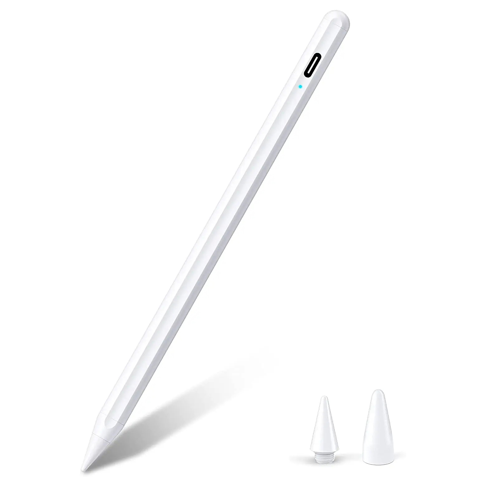 Stylus Pen airson iPad, iPad Pencil 2na ginealach le diùltadh pailme, magnetach & 1.0mm tip grinn co-chosmhail ri iPad 2018-2022 6th / 7th / 8th / 9th / Mini 5th / 6th / Air 3rd / 4th / 5th / Pro 11 / Pro 12.9 Ìomhaigh sònraichte