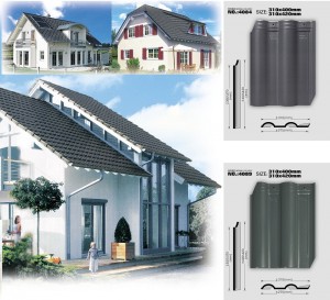 310x400mm Interlocking Roofing Tile Grey Color
