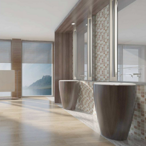 Modern Brown Bathroom Tile