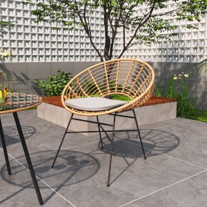 Luxury Wicker Retro Commercial Patio Outdoor Rattan Cafe Chair Patio Serokê