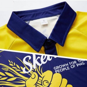 Högkvalitativ Dry Fit Short Sports 100 % polyester Custom Sublimated Printing Promotional Men Vanlig Golf Polo T-shirt