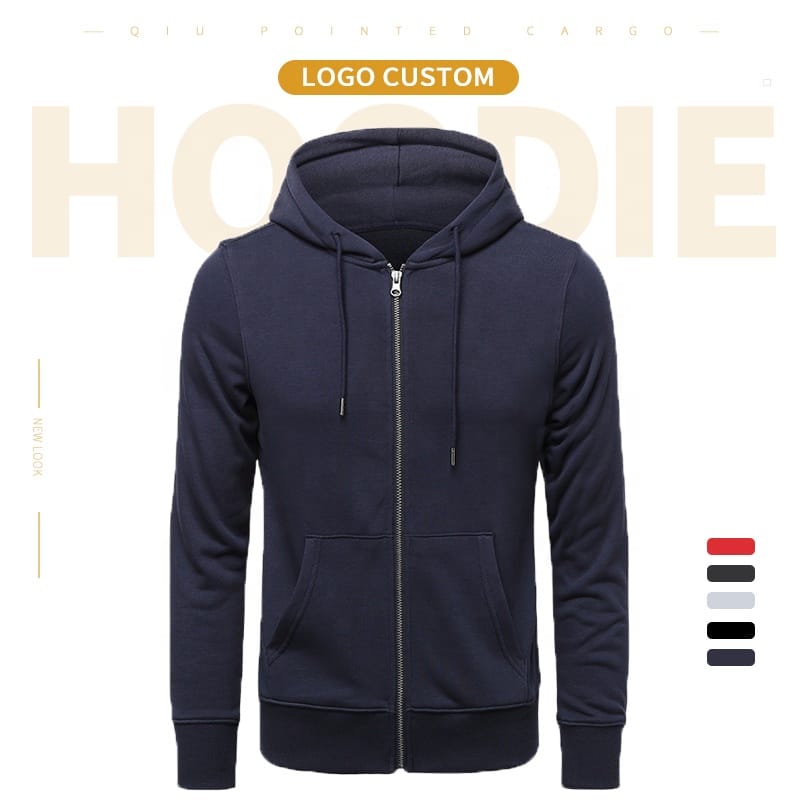 New style Mens Custom Plain Hoodie High Quality Boy's Casual Blank Zip up Zipper Hoodies (5)