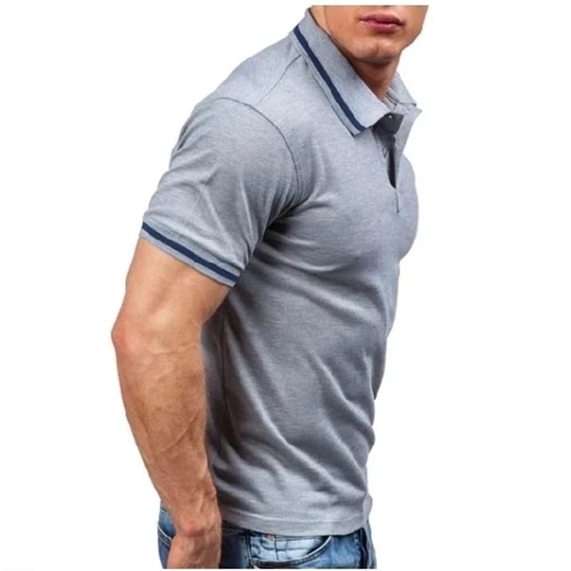 Print Summer Men Polo Shirt Casual Short-Sleeve Hit Polo Shirt Oblique Striped Lapel Tops Men Slim Fit Breathable Polos (2)