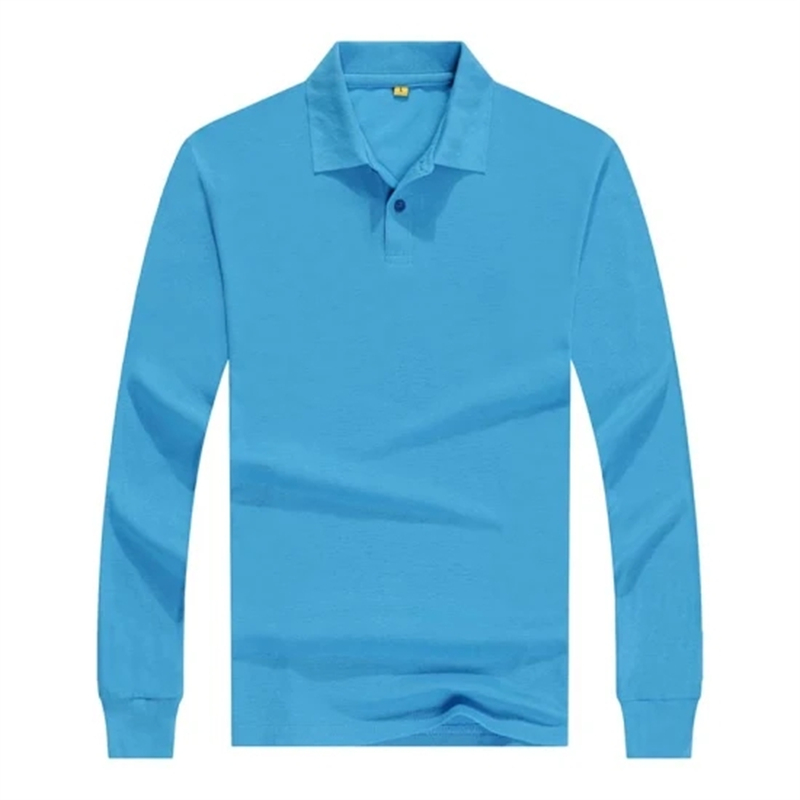Wholesale Custom Blank Cotton Polyester Promotional Long Sleeve Polo Shirt (1)