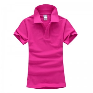 100% Kapas 180GSM 16 Warna Sulaman Percetakan Tersuai Logo OEM Polos Polos Wanita Polo T Shirt