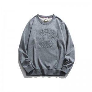 Custom Crewnecks 3D ලාංඡනය Embossed Print Hoodie Sweatshirt හිස් 100% කපු Essentials Men Hoodies