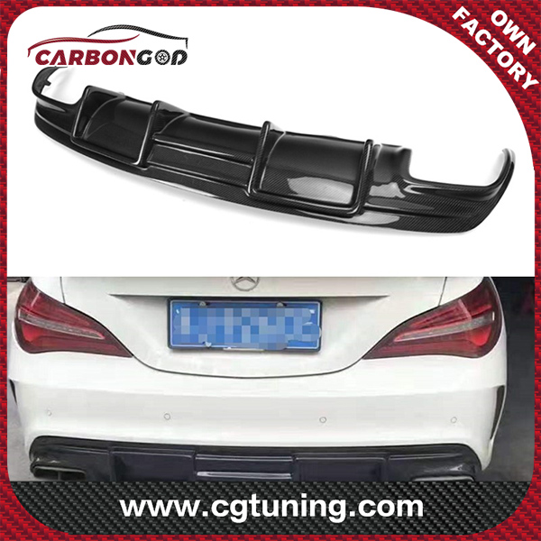 Carbon Fiber Rear Lip Diffuser Spoiler Kwa Mercedes Benz W117 CLA200 CLA250 CLA260 CLA45 2013-2019 Back Bumper Guard