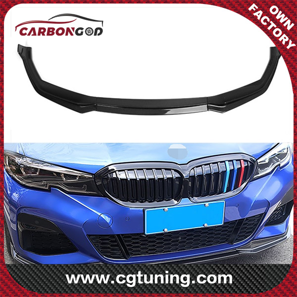 Stil 3D Car Carbon Fiber Front Bumper Splitter Lip Body Kit Diffużur Lip Biss Għal BMW BMW 3 Serje G20 G28 2019 2020