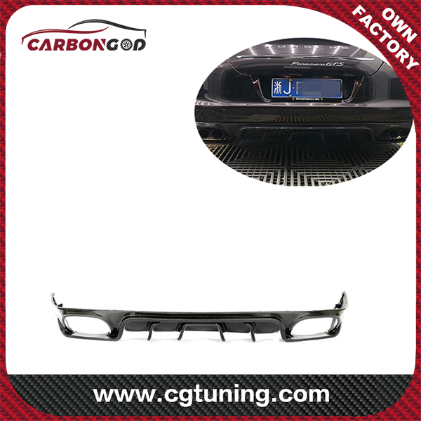 10-13 јаглеродни влакна спојлер на задниот браник Дифузор на усна за Porsche Panamera 970.1