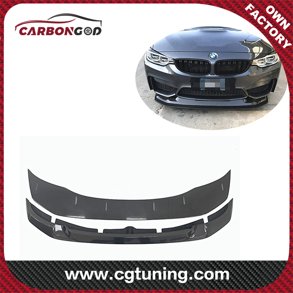 2PCS/SET GTS style carbon fiber front bumper lip splitter para sa BMW F80 M3 F82 M4 15-19