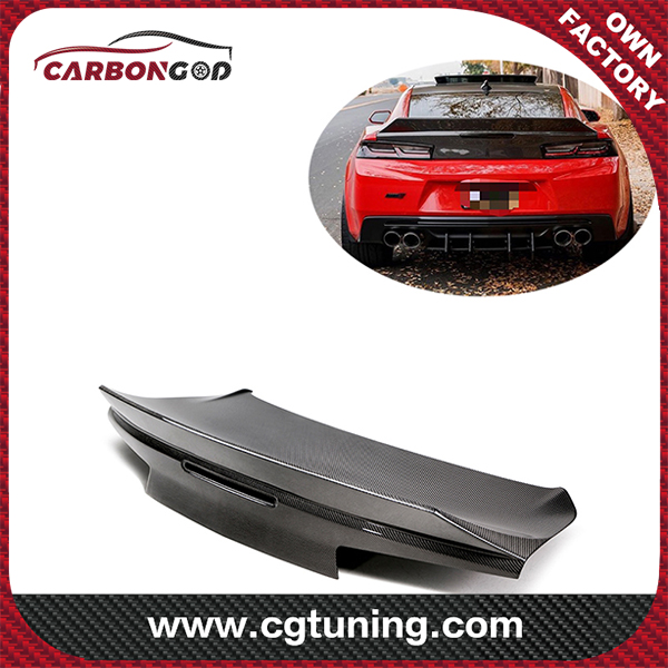 Kwa 2016-2018 Chevy Camaro 6 AC style Carbon Fiber Decklid/Trunklid WITH SPOILER DUCKBILL TRUNK Raised Lip Trunk Boot