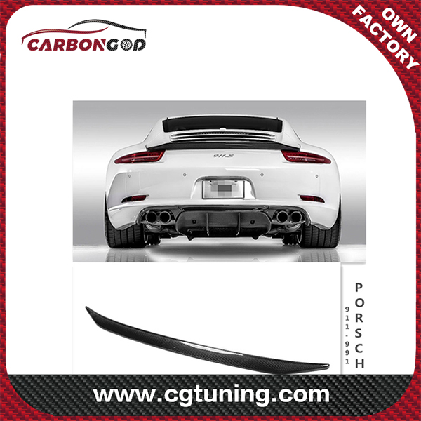 Vor stiliaus anglies pluošto galinio dangčio spoileris, skirtas Porsche 991 / 911 Carrera / S
