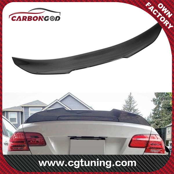 PSM Style High Kick Rear Carbon Fiber Spoiler Trunk Lid Spoiler Wing Glossy Black Fit para sa BMW 3 Series E92 2-Door M3 E92 Coupe