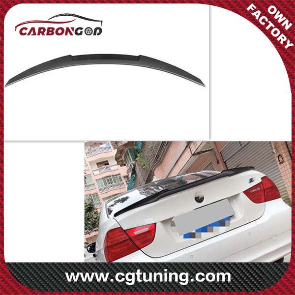 Qhuav Carbon Technology matte Carbon Fiber Lid Ducktail Spoiler rau BMW E90 3 Series Sedan 2005 -2011 M4 Style E90 Lub cev spoiler