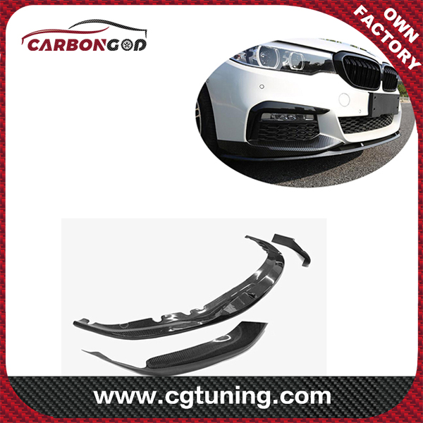 2017+ Car Styling MP stile paraurti anteriore in fibra di carbonio Lip splitter spoiler per BMW G30 G38 5 serie M sport