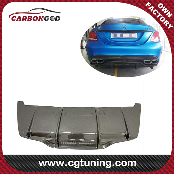 Vir Mercedes Benz C63 W205 COUPE koolstofvesel agterbuffer diffuser valance spoiler PM styl