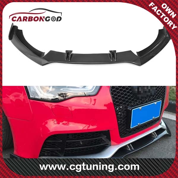 Audi RS5 2012-2016 සඳහා RS5 Carbon Fiber Front Bumper Lip Diffuser Car Body Kit