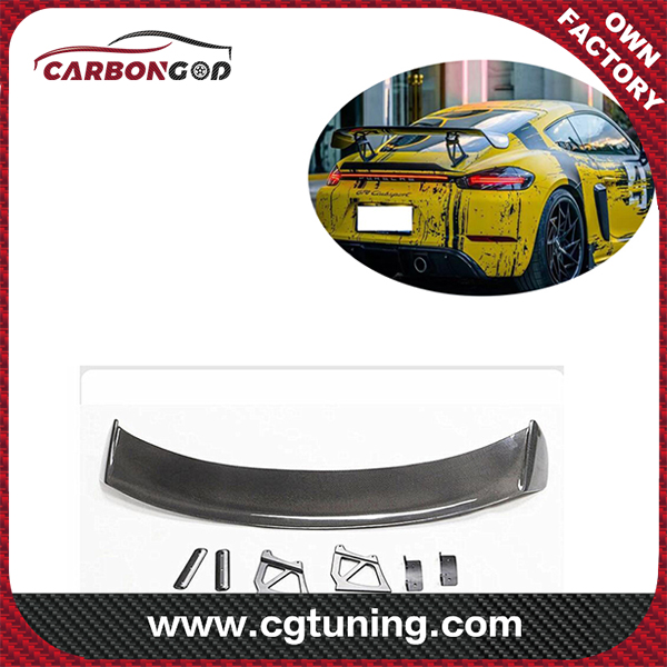 For ruerat Cayman 981 718 boxster Rear Spoiler Wing GT4 style Carbon Fiber Rear Racing Wing Spoiler New Style
