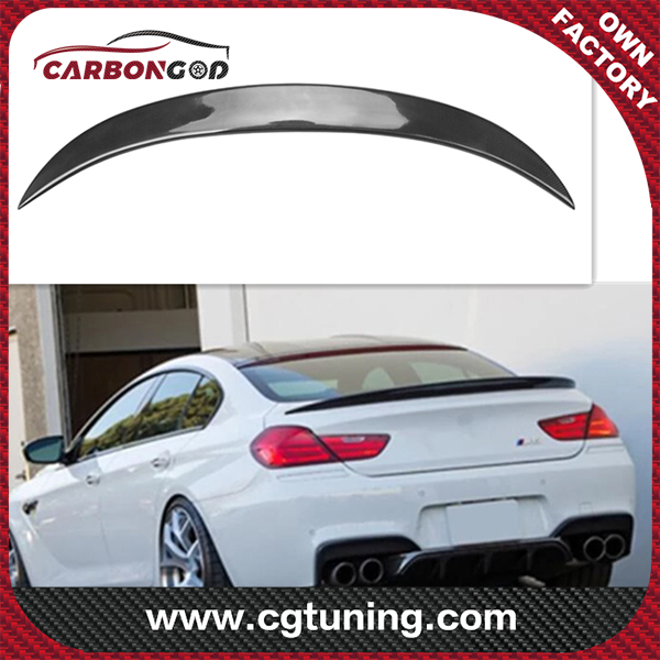 F06 Carbon Spoiler P Style o M6 style spoiler Para sa BMW Gran Coupe 6 series Carbon Fiber Rear trunk spoiler wing 2012-2017