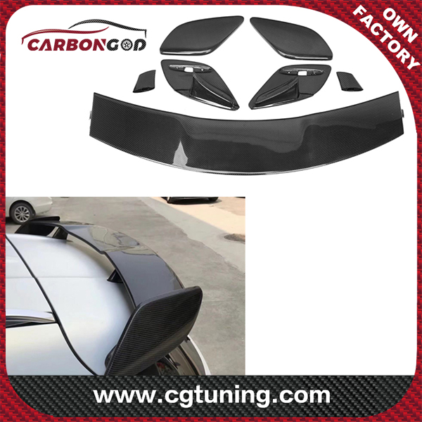 Carbon Fiber Rear Roof Wing Lip AMG style Top spoiler Para sa Mercedes-Benz A Class W176 A180 200 250 260 A45 2013-2018 (7PCS)