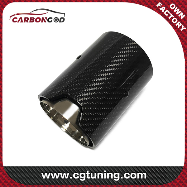Carbon Fiber Exhaust Tip Silver 304 Stainless Steel Muffler pipe Para sa BMW 1234 Series M2 M3 M4 M5 Car Exhaust Pipe