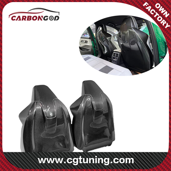 Cubierta trasera de asiento de fibra de carbono seca estilo OEM embellecedor de piel para BMW G80 M3 G82 M4 2020+
