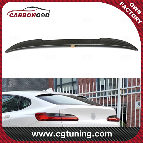 Utiliser le becquet en fibre de carbone de voiture pour BMW X4 série G02 2018 + CS style noir brillant aileron de lèvre d'aile de voiture arrière