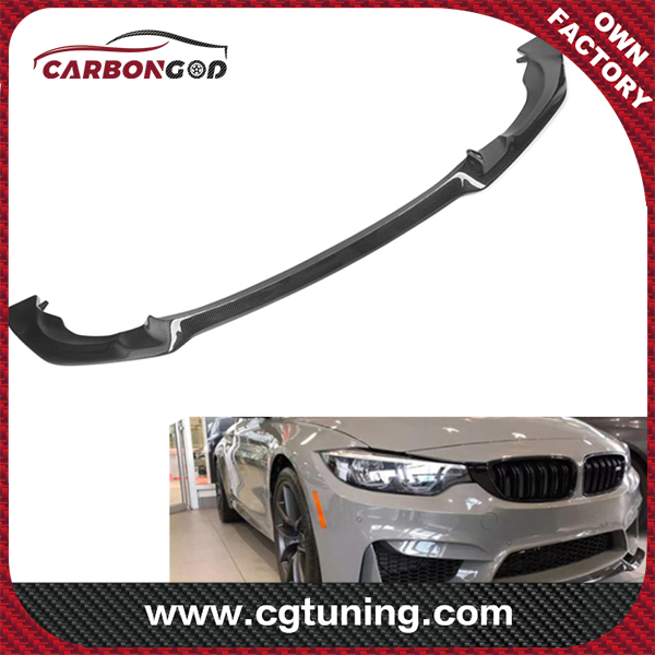 Isitayela se-CS Carbon Fiber Front Bumper Lip Ye-BMW Car Tuning Styling Modification 2014-2018 F80 M3 F82 M4 Carbon Fiber Bumpers