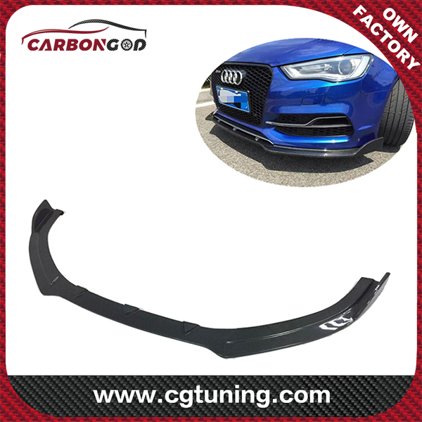 Alerón divisor de labios de parachoques delantero de fibra de carbono para Audi A3 Sline S3