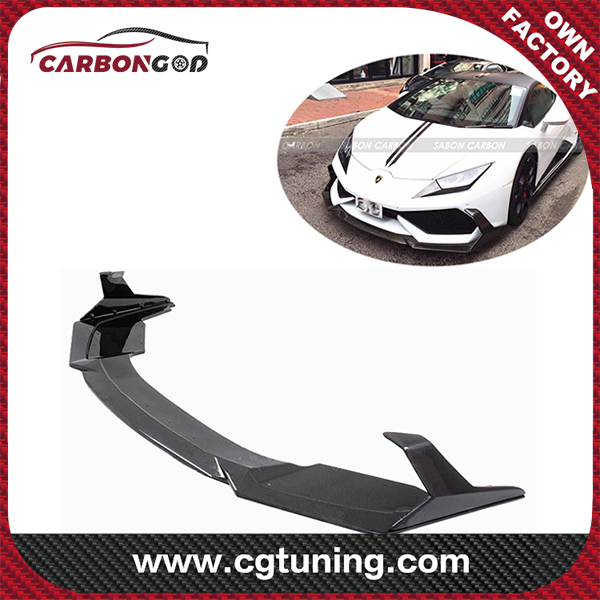 Carbon fiber front bumper lip nga adunay side splitter alang sa Lamborghini LP610 Huracan DM style