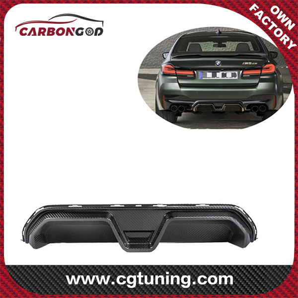 CS style Carbon Fiber Rear Bumper Lip Diffuser Spoiler Para sa BMW F90 M5 2020+