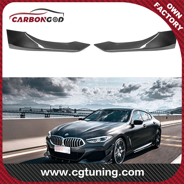 G14 X Style Real Carbon fibra Winglets Front Bumper Lip Spoiler Splitters For BMW 8 Series G14 Convertible 2020 2021