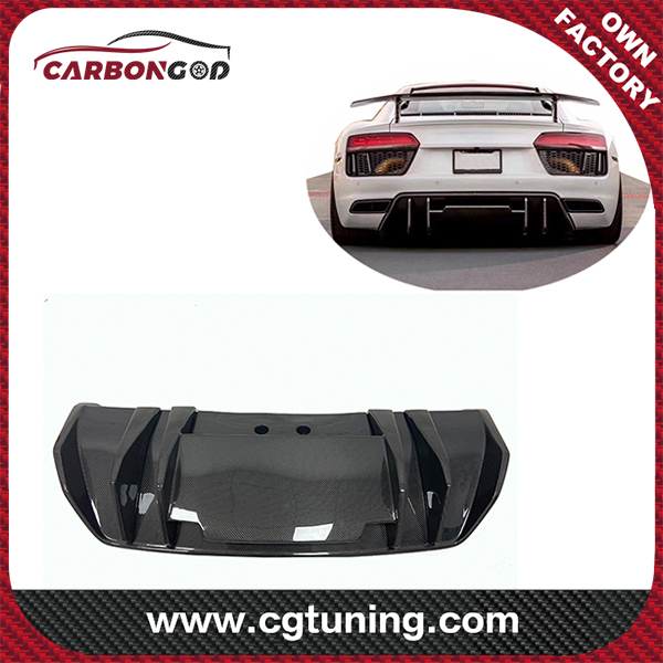 17-19 Vor Style Carbon Fiber Rear Bumper GT Diffuser Valance Spoiler Mo Audi R8 V10