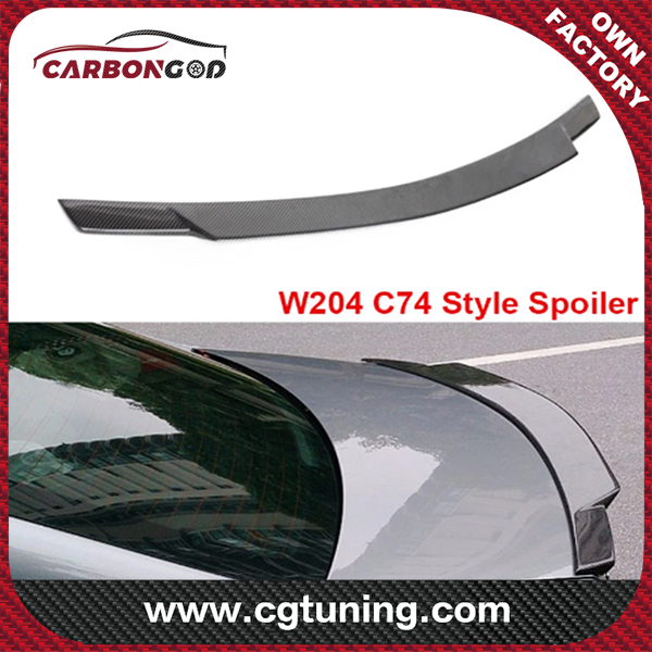 W204 C74 Style bagspoiler til Mercedes-benz C Class 2007-2013 Andehalelæbevinger Carbon Fiber Trunk Boot Læber